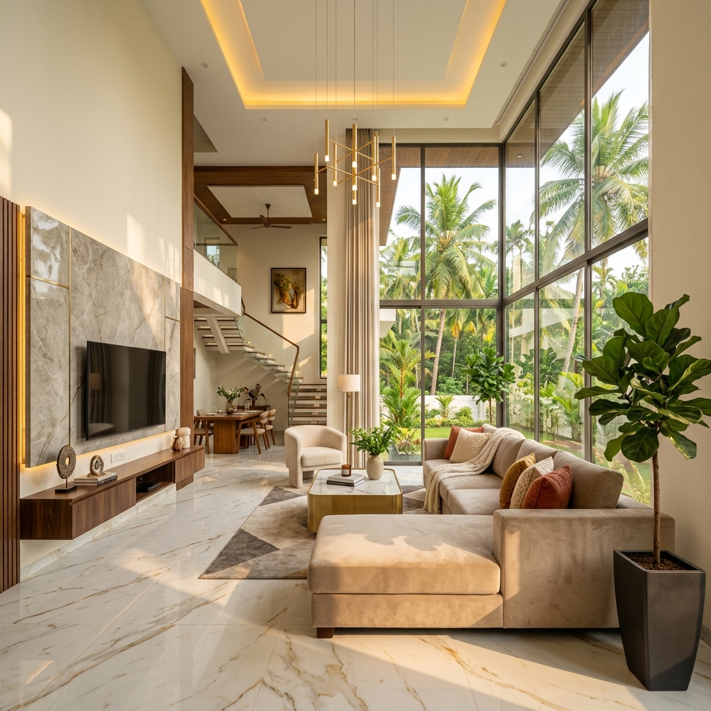 Finished Luxury Living Room by Nuvra Interiors